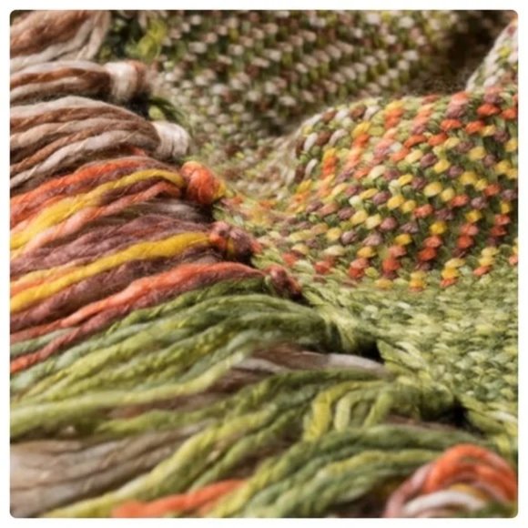 Premium Chunky Yarn Plaid Blanket, Color: Citrus Chamomile - Picture 4 of 9